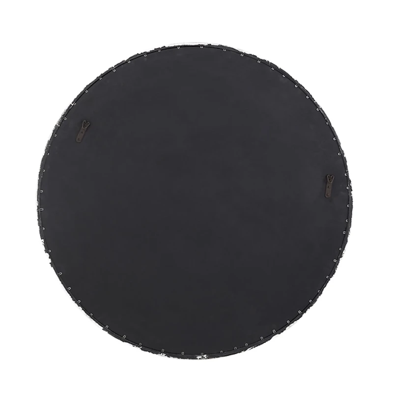 Round Bronze Woven Texture Wall Mirror