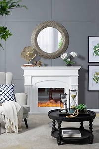 Round Bronze Woven Texture Wall Mirror