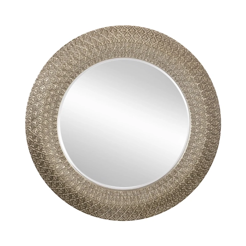 Round Bronze Woven Texture Wall Mirror