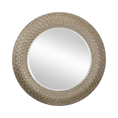 Round Bronze Woven Texture Wall Mirror