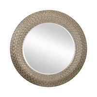Round Bronze Woven Texture Wall Mirror