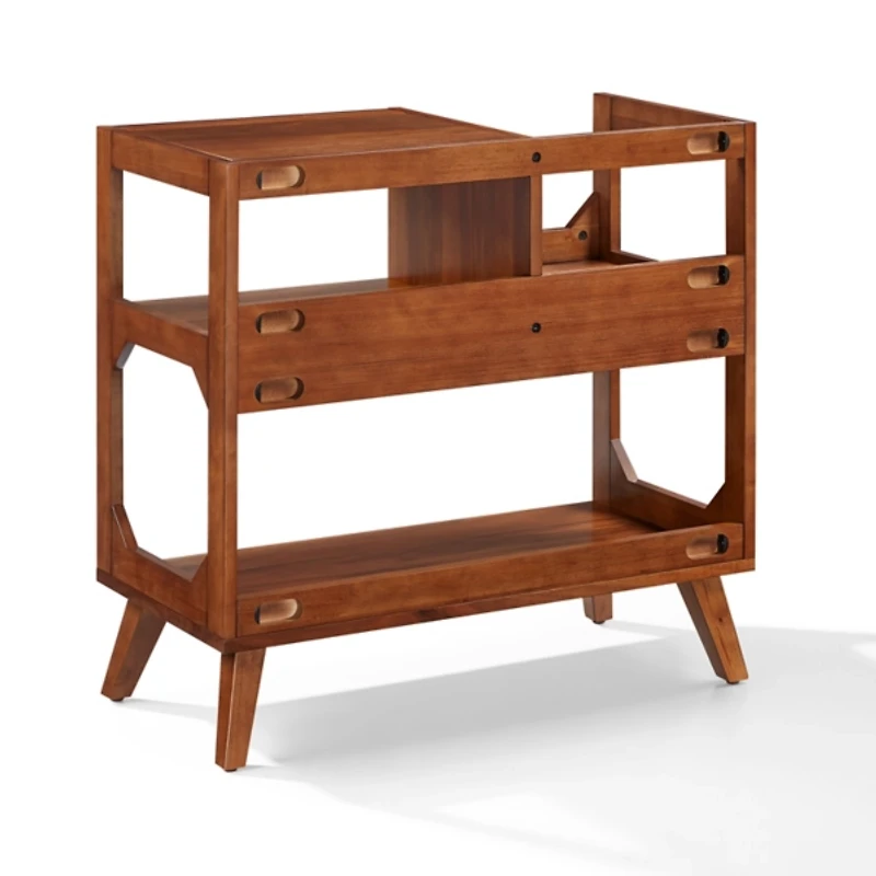 Asheville Walnut Record Player Stand, 32.5 in.
