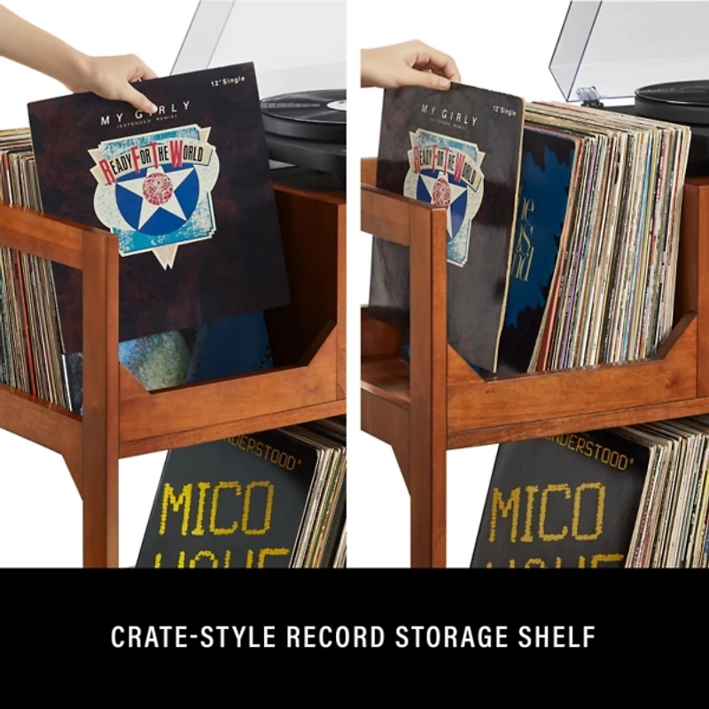 Asheville Walnut Record Player Stand, 32.5 in.