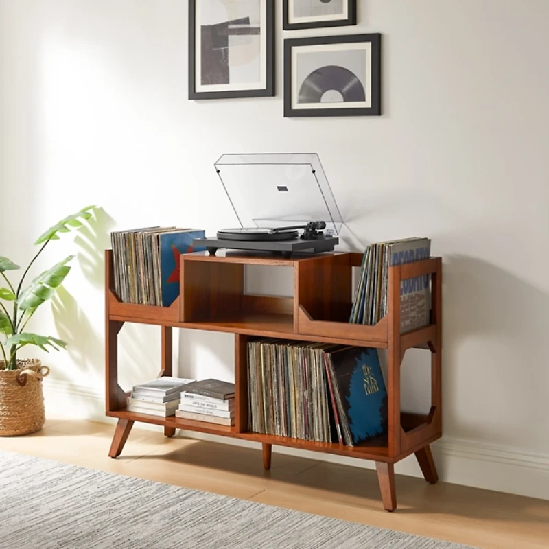 Asheville Walnut Record Player Stand, 47 in.