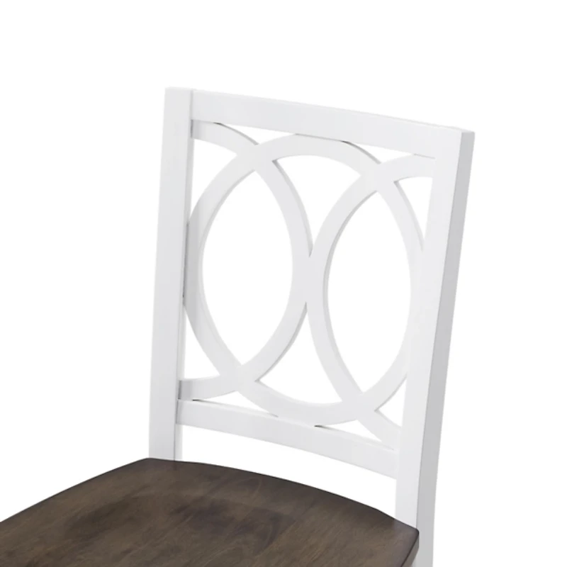 White Wood Charlotte Counter Stools, Set of 2