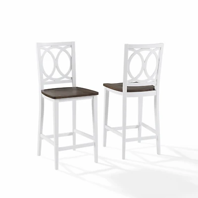 White Wood Charlotte Counter Stools, Set of 2