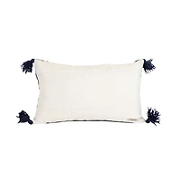 Navy Woven Geo Diamond Indoor/Outdoor Pillow