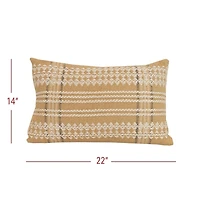 Tan Woven Geo Diamond Indoor/Outdoor Pillow