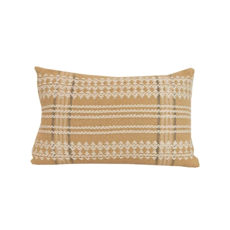 Tan Woven Geo Diamond Indoor/Outdoor Pillow