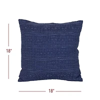 Navy Woven Geo Stripe Indoor/Outdoor Pillow