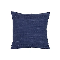 Navy Woven Geo Stripe Indoor/Outdoor Pillow