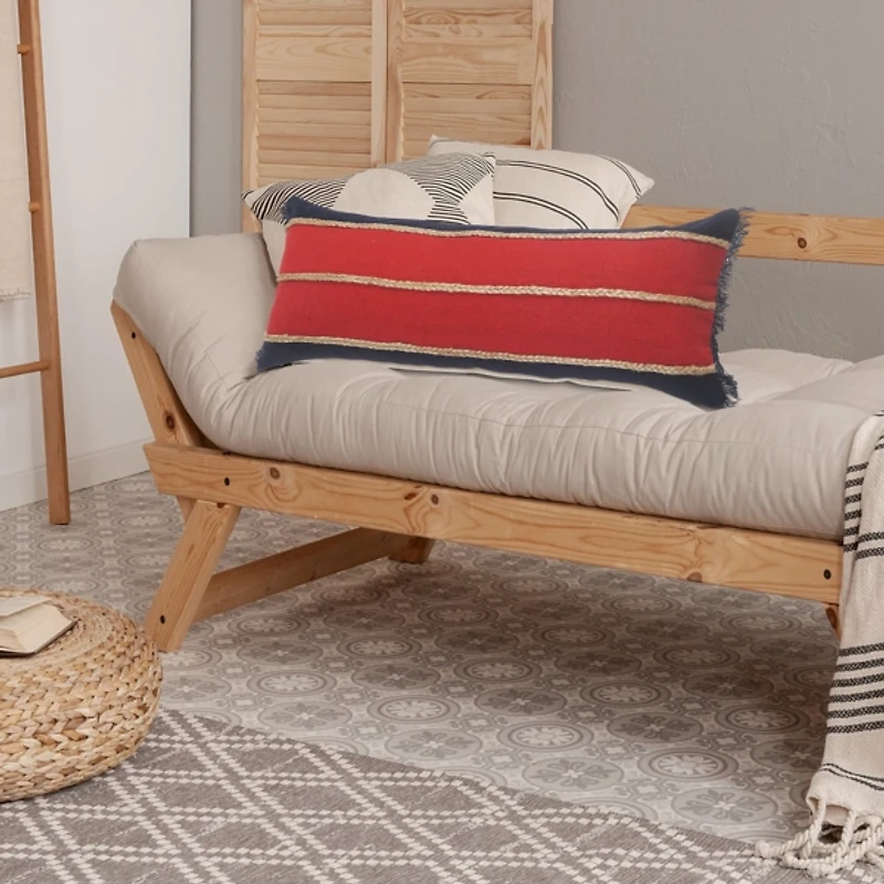 Red & Navy Nautical Rope Lumbar Pillow