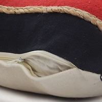 Red & Navy Nautical Rope Lumbar Pillow