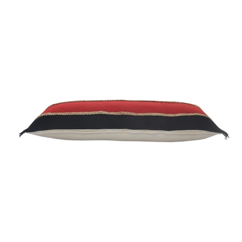 Red & Navy Nautical Rope Lumbar Pillow