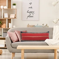 Red & Navy Nautical Rope Lumbar Pillow