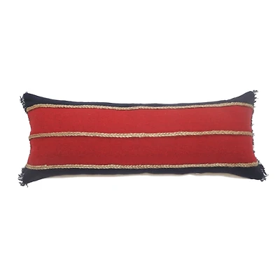 Red & Navy Nautical Rope Lumbar Pillow