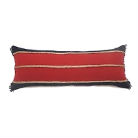 Red & Navy Nautical Rope Lumbar Pillow