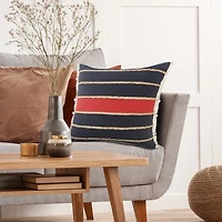 Red & Navy Nautical Rope Throw Pillow. 20x20