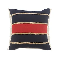 Red & Navy Nautical Rope Throw Pillow. 20x20