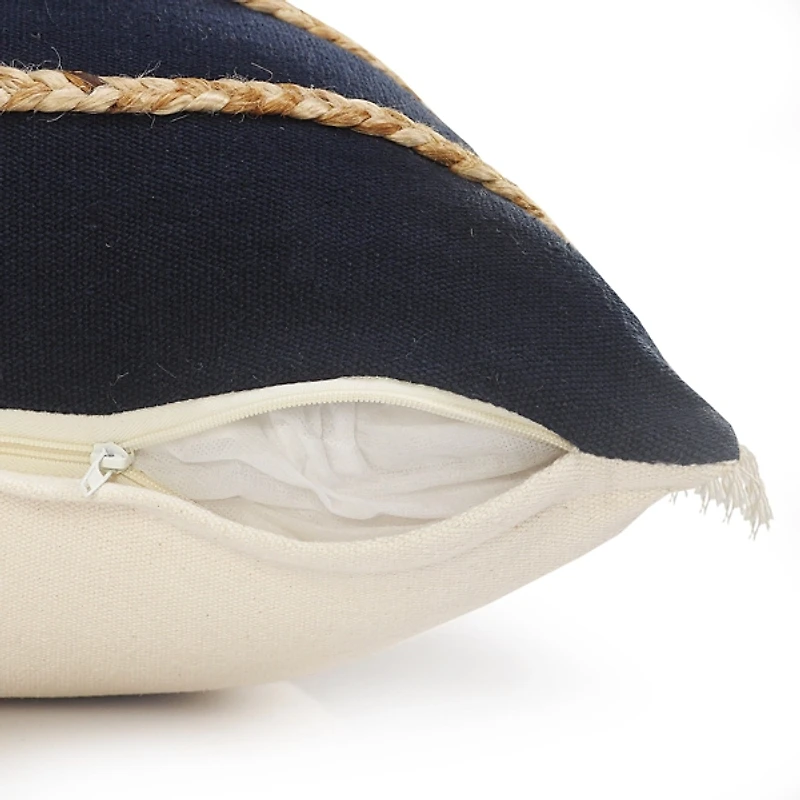 Red & Navy Nautical Rope Throw Pillow, 24x24