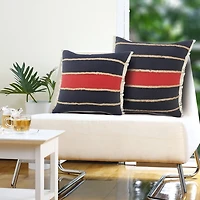 Red & Navy Nautical Rope Throw Pillow, 24x24