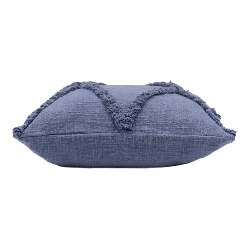 Navy Fringe Diamond Pillow, 18 in.