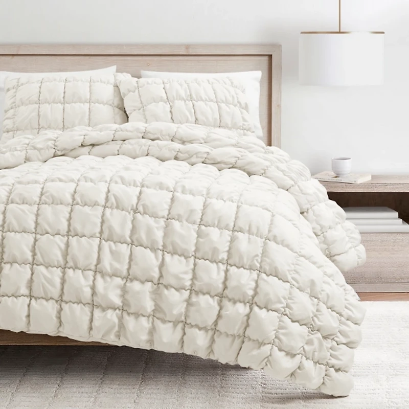White Puff 3-pc. Full/Queen Comforter Set