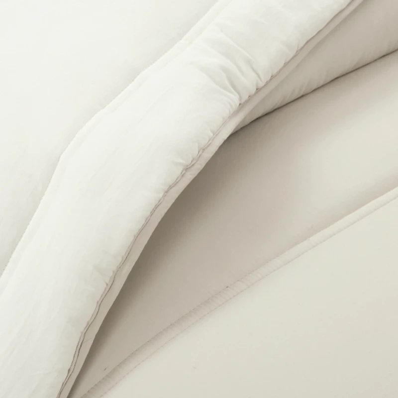 White & Tan Reversible 3-pc. King Comforter Set