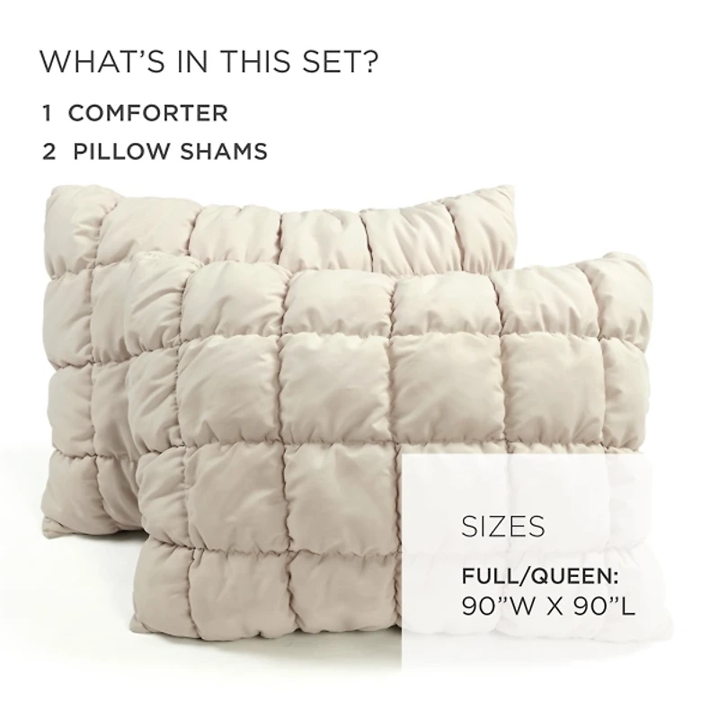 Neutral Puff 3-pc. Full/Queen Comforter Set