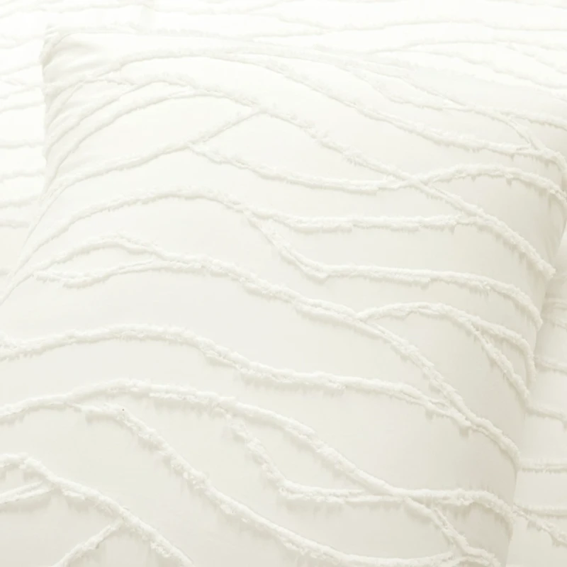 White Jacquard Wave 3-pc. King Comforter Set