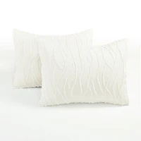 White Jacquard Wave 3-pc. King Comforter Set
