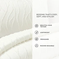 White Jacquard Wave 3-pc. King Comforter Set