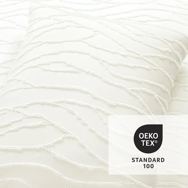 White Jacquard Wave 3-pc. King Comforter Set