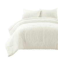 White Jacquard Wave 3-pc. King Comforter Set