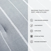 Blue Classic Stripe 3-pc. Full/Queen Comforter Set