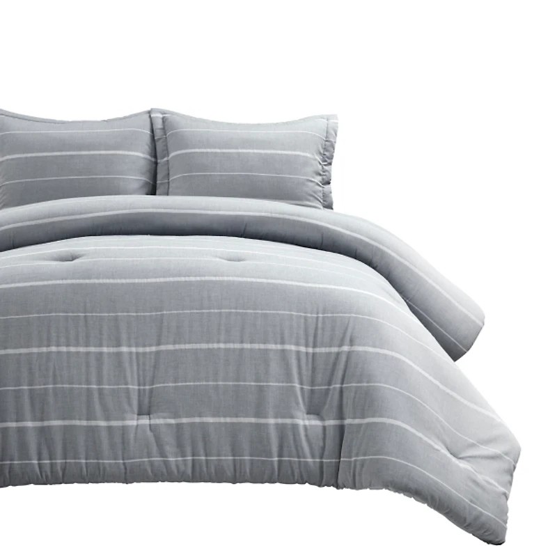 Blue Classic Stripe 3-pc. Full/Queen Comforter Set