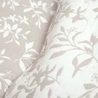 Tan Floral Reversible 3-pc. King Quilt Set