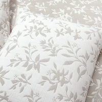 Tan Floral Reversible 3-pc. Full/Queen Quilt Set