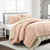 Coral & Sage Reversible 3-pc. Queen Comforter Set