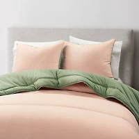 Coral & Sage Reversible 3-pc. Queen Comforter Set