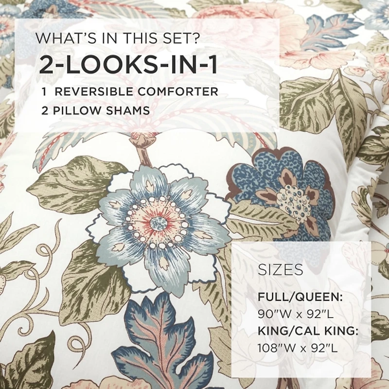Floral Sydney Reversible 3-pc. Queen Comforter Set