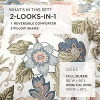 Floral Sydney Reversible 3-pc. Queen Comforter Set