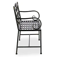 Green Leaves Metal Outdoor Bench