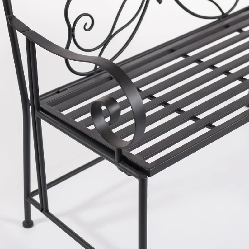 Black Metal Butterfly Outdoor Bench