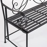 Black Metal Butterfly Outdoor Bench