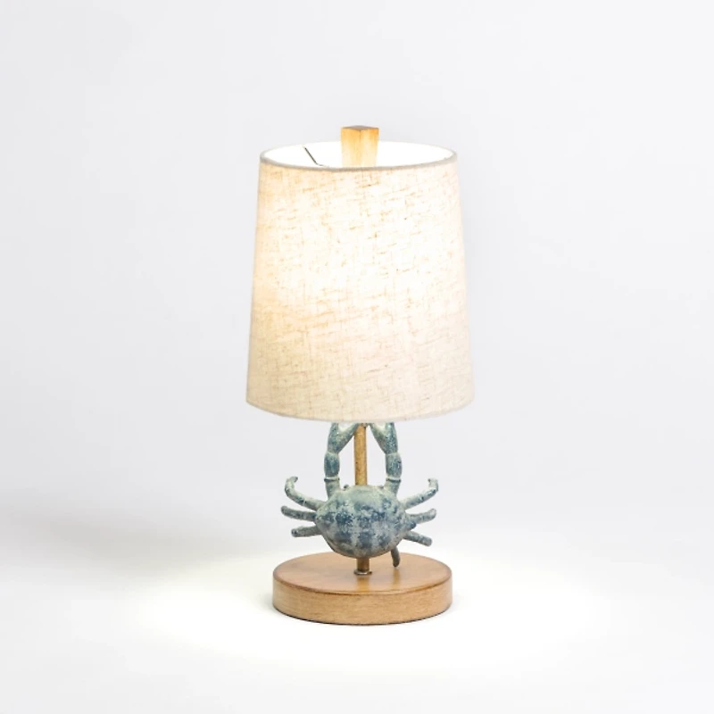 Blue Coastal Crab Table Lamp