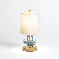 Blue Coastal Crab Table Lamp