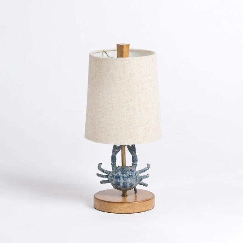 Blue Coastal Crab Table Lamp