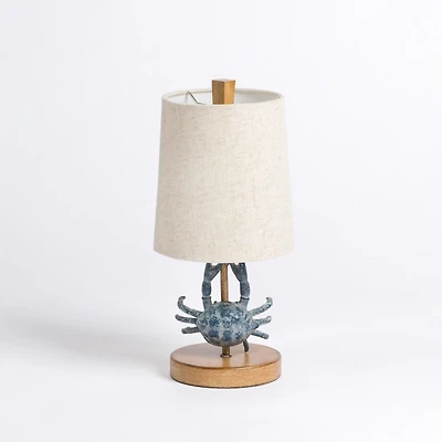 Blue Coastal Crab Table Lamp