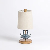 Blue Coastal Crab Table Lamp